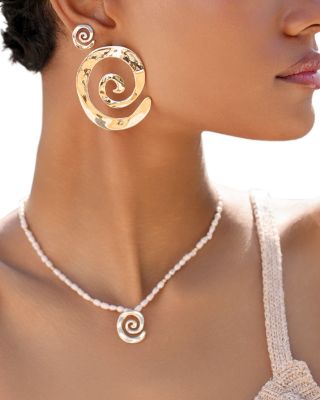 Aura Swirl Cultured Freshwater Pearl Choker Necklace, 16"-19"