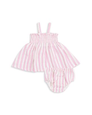 Angel Dear - Girls' Ruffled Strap Smocked Top & Diaper Cover Set - Baby