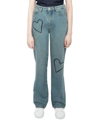 Zadig & Voltaire - Elio Heart High Rise Jeans in Light Blue
