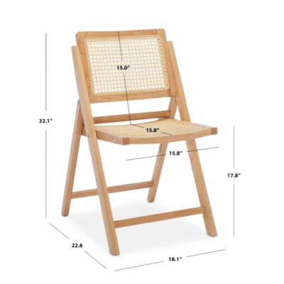 Desiree Cane Folding Dining Chairs, Set of 2