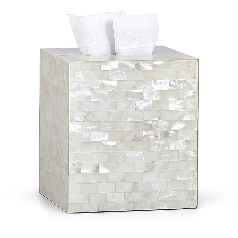 Labrazel White Agate Tissue Box In White