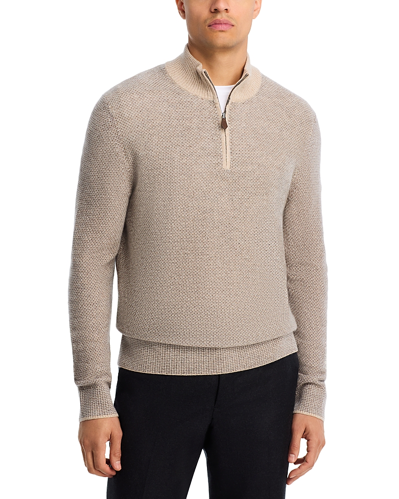 The Men's Store At Bloomingdale's Quarter Zip Pullover Sweater In Neutral