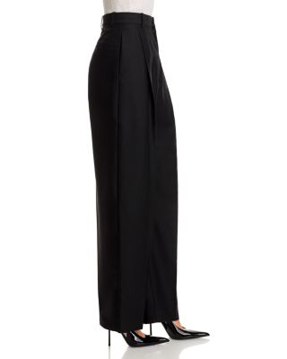 Pleat Front Straight Leg Pants