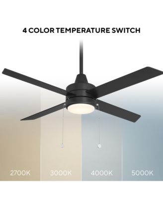  Limited Fans Quade 52in Selectable 2700-3000-4000-5000K LED Indoor or Outdoor Pull Chain Ceiling Fan
