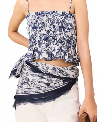 Fruit Printed Smocked Top