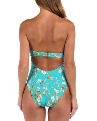 Emelia Cherry Bandeau One Piece Swimsuit