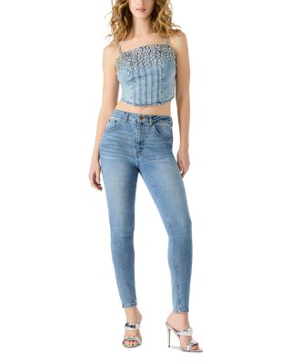Eras Rhinestone Denim Crop Top