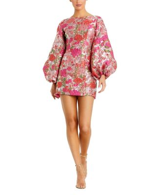 Mac Duggal - Brocade Balloon Sleeve Fitted Mini Dress