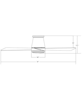 Smart Fans Hug 52in 3000K LED Indoor or Outdoor Flushmount Smart Compatible Ceiling Fan