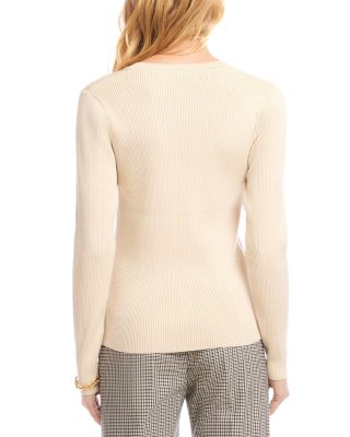 V Neck Ribbed Sweater