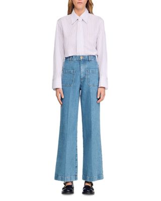 Wide Leg High Rise Jeans in Blue Jean