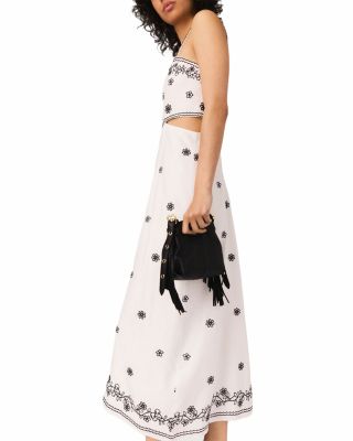 Embroidered Cutout Maxi Dress