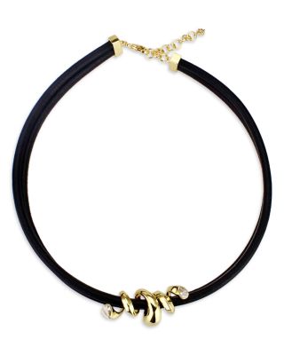 Black Areo Punk Necklace, 17"-19" - Exclusive
