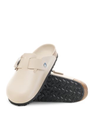 Women's Boston Big Buckle Leather Clogs