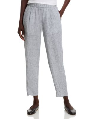 Linen Ankle Pleated Lantern Pants