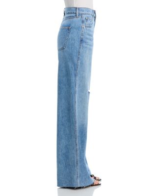 Kasey Mid Rise Wide Leg Jeans in Bright Lakeshore