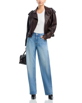Alida High Rise Bowed Leg Jeans in Cleo