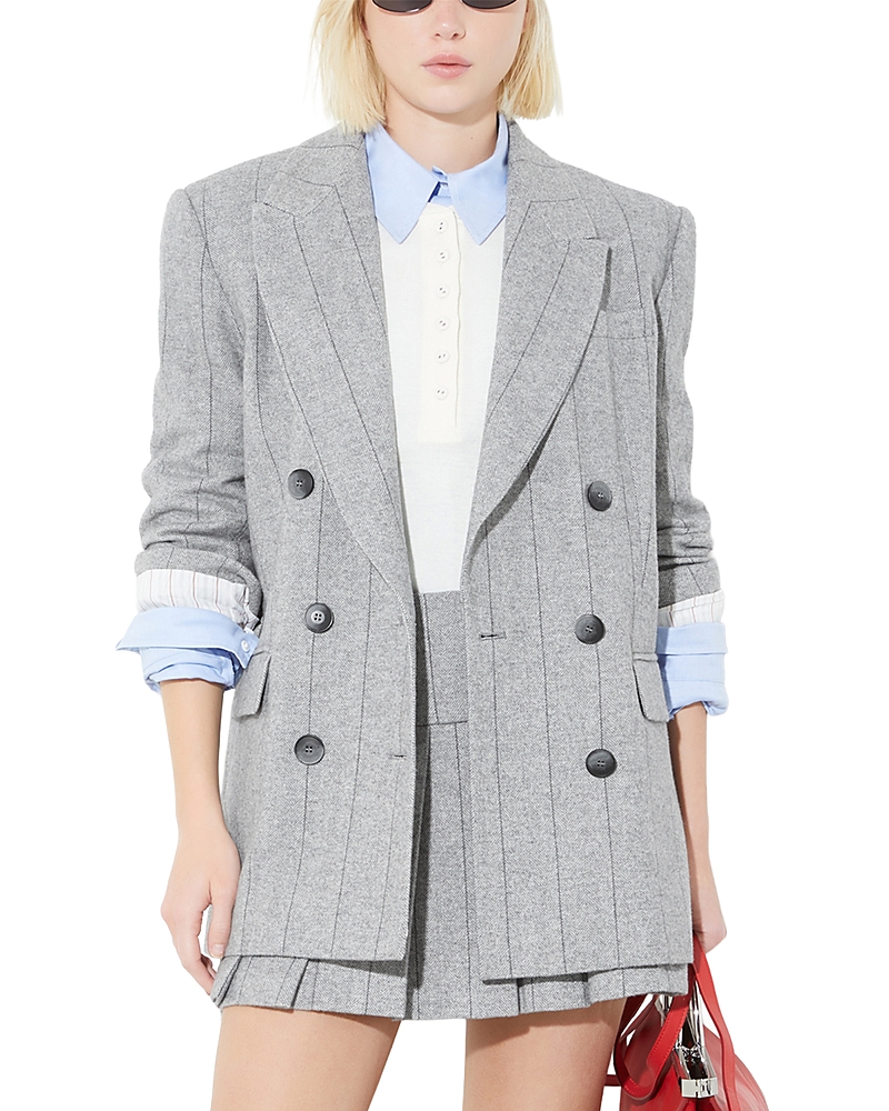 Max & Co . Flannel Blazer In Gray