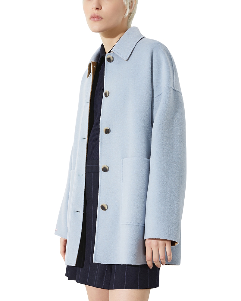 Max & Co . Wool Short Coat In Blue