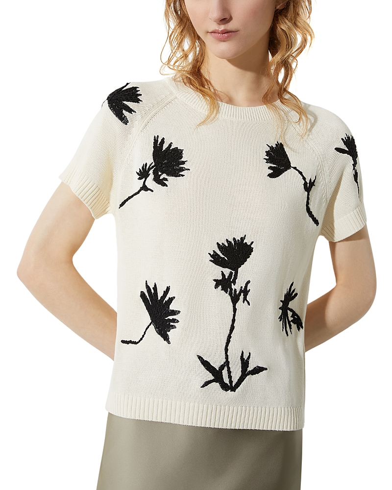 Max & Co . Embroidered Crewneck Sweater In Neutral