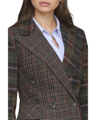 Pattern Block Plaid Blazer
