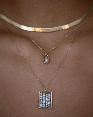 14k Yellow Gold Gender Cultured Freshwater Pearl Square Pendant Necklace, 16" 