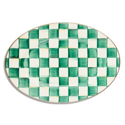 Emerald Check Small Oval Platter