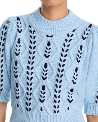 Addy Contrast Diamond Knit Sweater