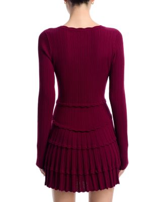 Pointelle Knit Mini Dress