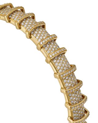 Diamond Bangle Bracelet in 14K Yellow Gold, 2.65 tcw