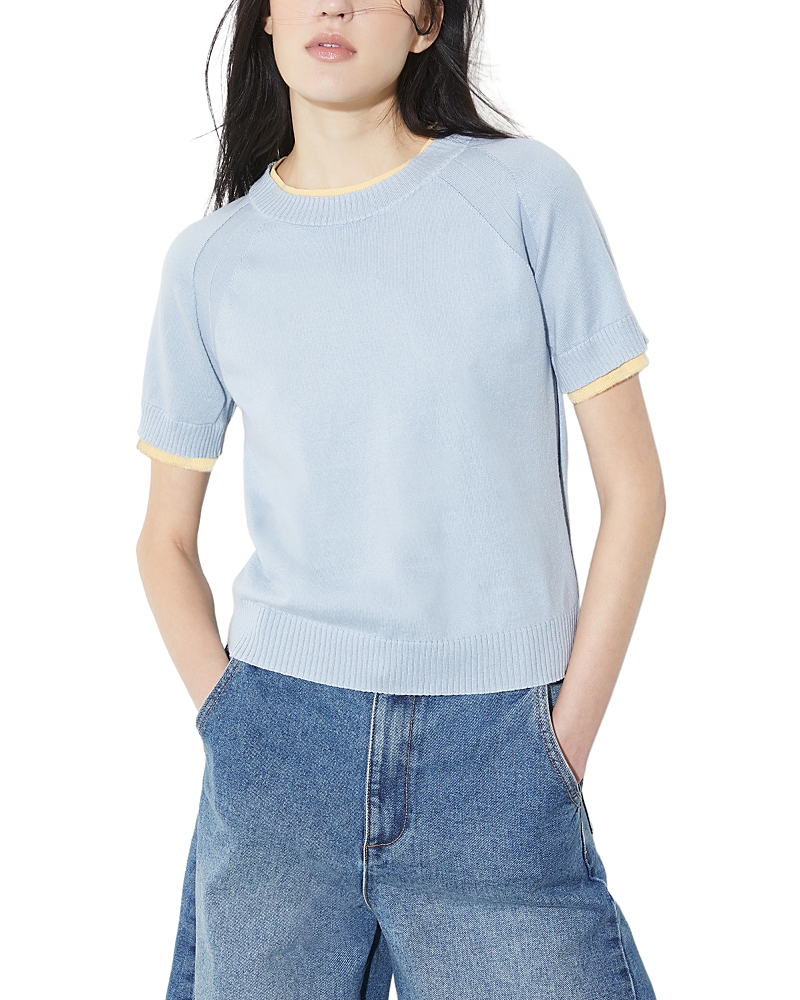 Max & Co . Cotton & Cashmere Crewneck Sweater In Blue
