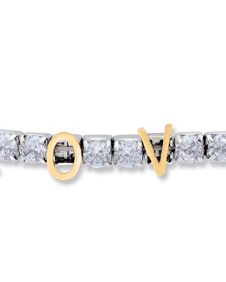 LOVE Cubic Zirconia Stretch Bracelet - Exclusive 