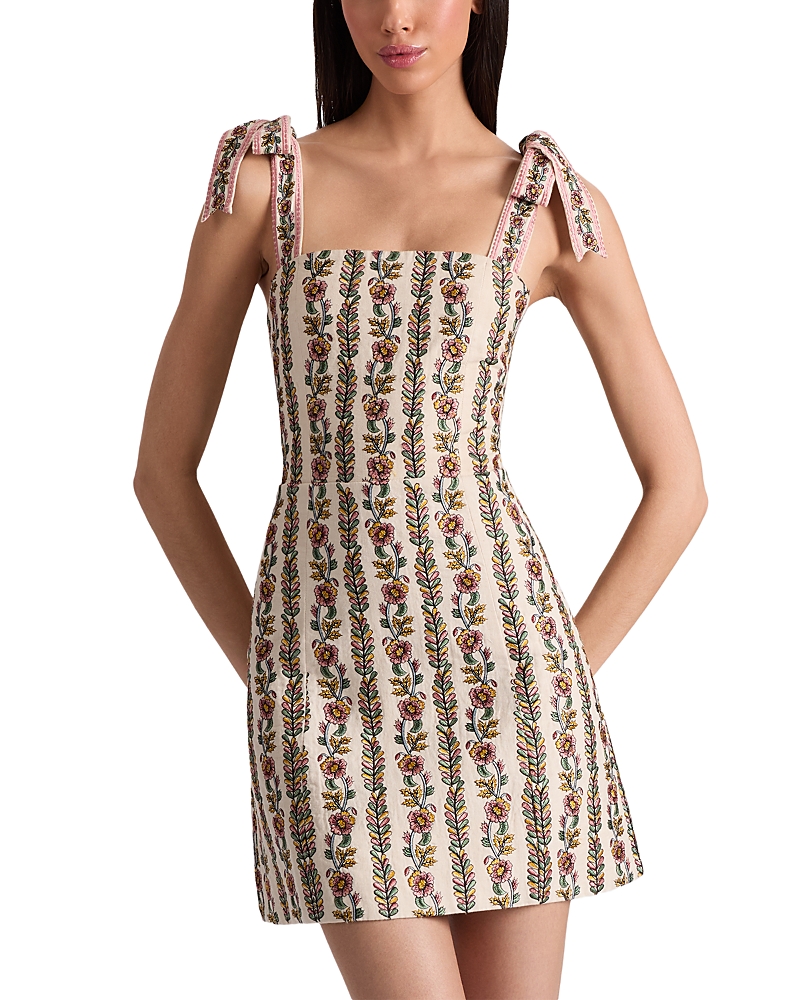 Alice And Olivia Maryann Embroidered Dress In Multi