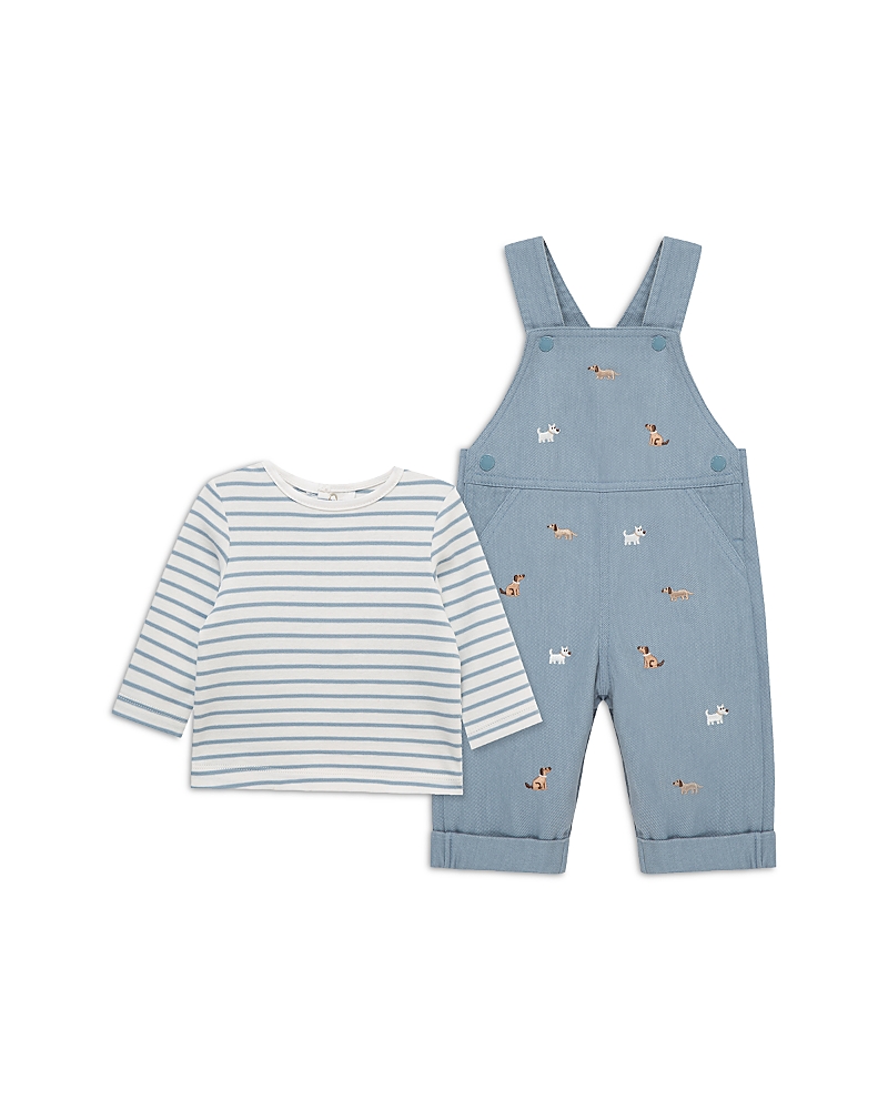 Little Me Boys' Doggies Long Sleeve Top & Overall Set - Baby In Blue