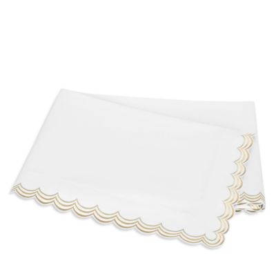 Matouk - Stella Scalloped Embroidered Flat Sheet, Full/Queen