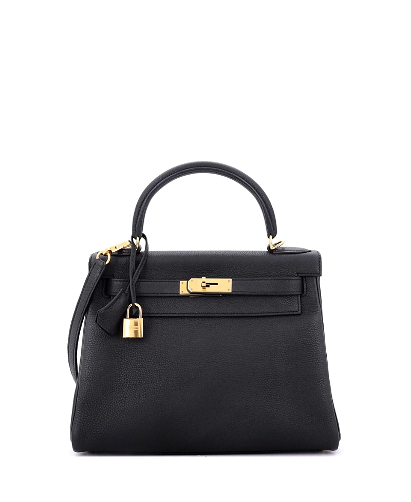 Pre-owned Pre-owned Hermes Hermes Kelly 28 Handbag Black Togo With Gold Hardware