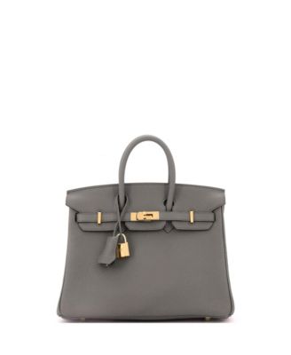 Pre-Owned HERMÈS - Birkin 25 Handbag Grey Togo with Gold Hardware