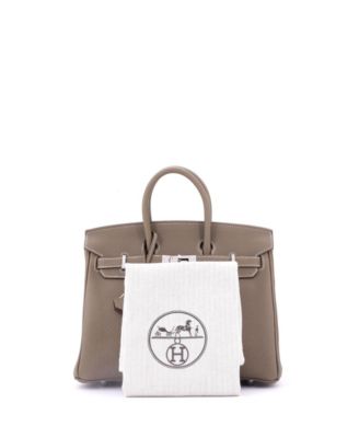 Birkin 25 Handbag Grey Togo with Palladium Hardware