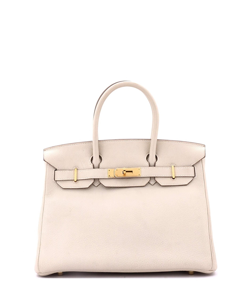 Pre-owned Pre-owned Hermes Hermes Birkin 30 Handbag Light Togo With Gold Hardware In White
