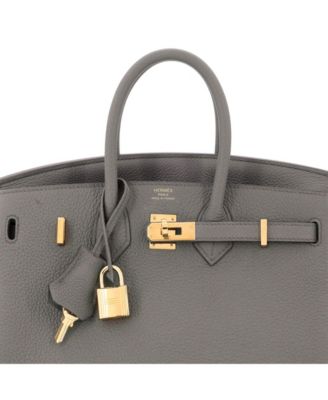 Birkin 25 Handbag Grey Togo with Gold Hardware