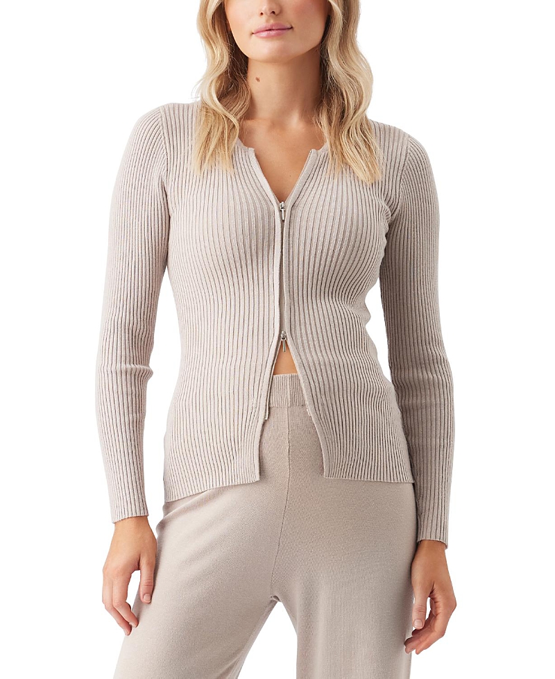 Ripe Maternity Romee Zip Through Knit Sweater In White