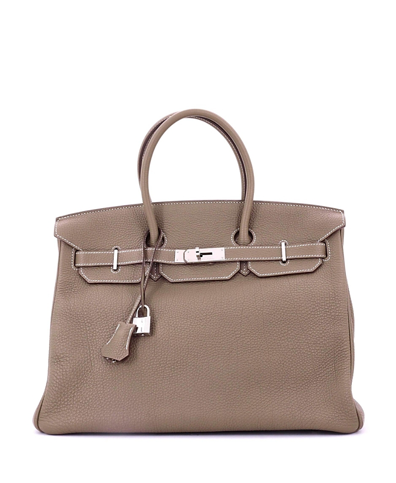 Pre-owned Pre-owned Hermes Hermes Birkin 35 Handbag Grey Togo With Palladium Hardware In Brown
