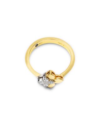 18K White & Yellow Gold Love in Verona Diamond Flower Ring