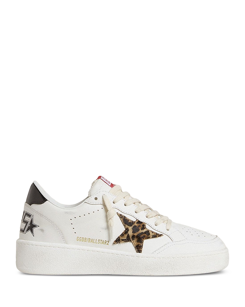 Golden Goose Leopard-print Leather Star Sneakers In Multi