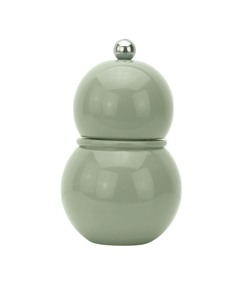 Addison Ross Lacquer Bobbin Salt Or Pepper Mill Grinder In Green