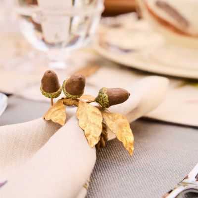 Forest Walk Acorn Napkin Rings, Set of 4