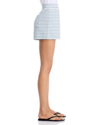 Veronica Beard Hovey Striped Short Sleeve Tee & Brighton Stripe Shorts