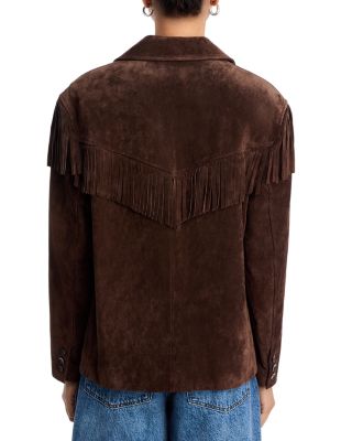 Faux Suede Fringe Jacket 