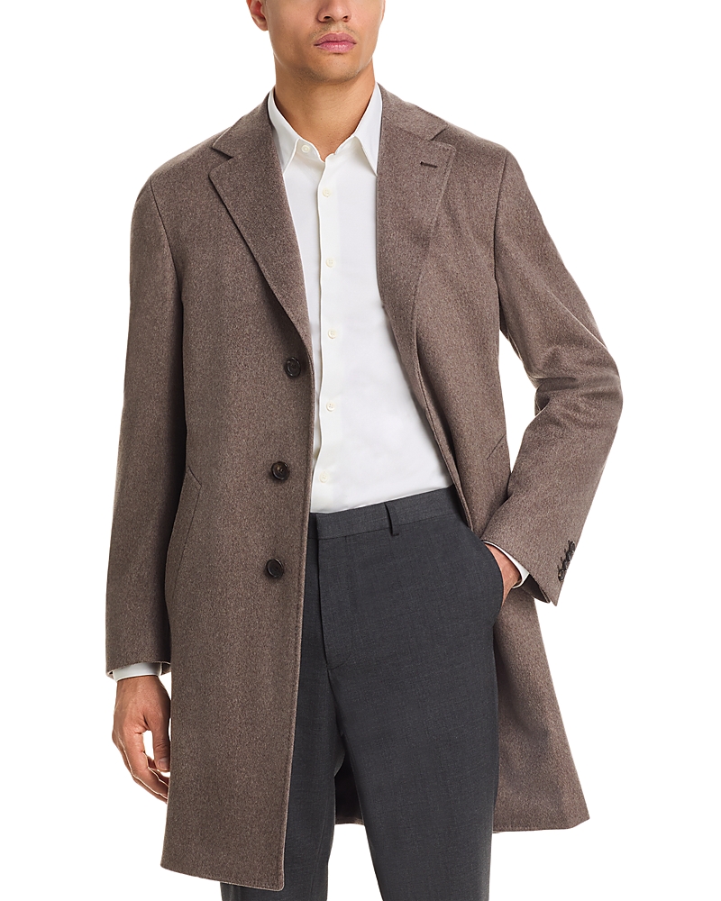 Canali Kei Quilted Lining Top Coat In Brown