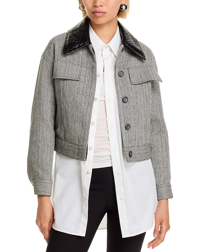3.1 Phillip Lim Tailored Jacket With Combo Collar In Gray